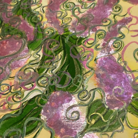 Unframed Original Art Watercolour & Acrylic Painting Lilac Abstract Dream Art - Picture 4 of 6